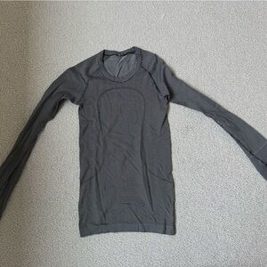 lululemon athletica Black and White Striped Long Sleeve Top